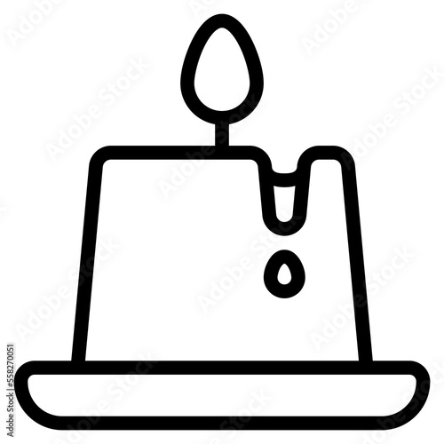 candle icon with outline style. Suitable for website design, logo, app and UI. Based on the size of the icon in general, so it can be reduced.