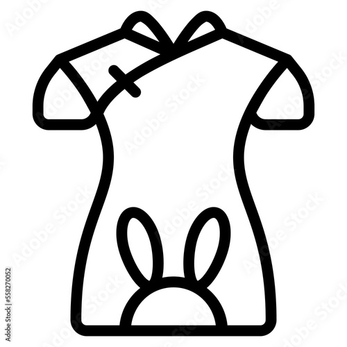 cheongsam icon with outline style. Suitable for website design, logo, app and UI. Based on the size of the icon in general, so it can be reduced.