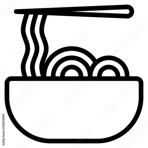 noodles icon with outline style. Suitable for website design, logo, app and UI. Based on the size of the icon in general, so it can be reduced.