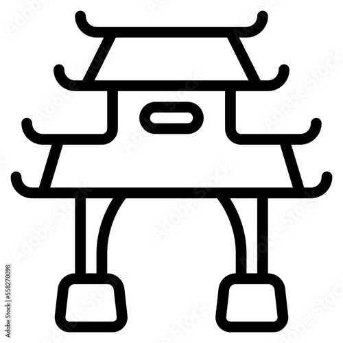 paifang icon with outline style. Suitable for website design, logo, app and UI. Based on the size of the icon in general, so it can be reduced.