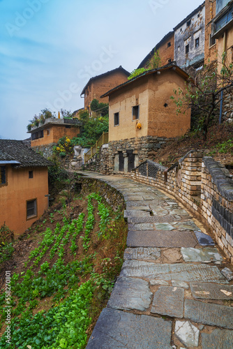Ancient Villages and Natural Scenery in the Mountainous Areas of Anhui Province, China © q