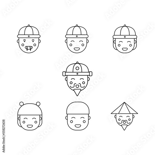 vector chinese avatar is suitable for your additional ornaments at the chinese new year celebration