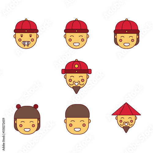 vector chinese avatar is suitable for your additional ornaments at the chinese new year celebration