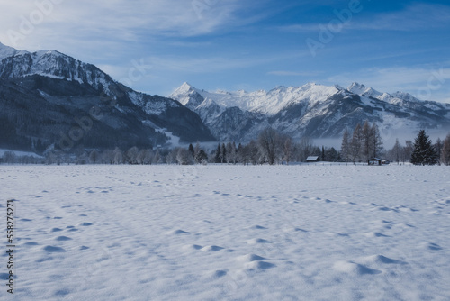 snow covered mountains