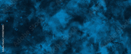 Artistic hand painted multi layered dark blue background. dark blue nebula sparkle purple star universe in outer space horizontal galaxy on space. navy blue watercolor and paper texture. wash aqua