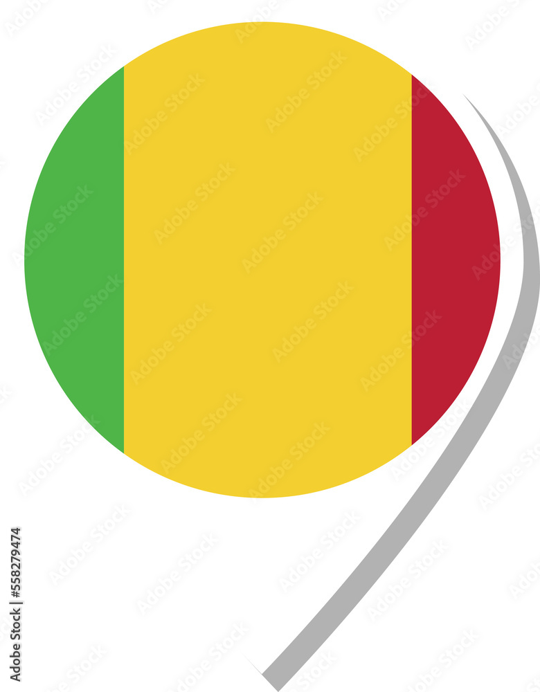 Fototapeta premium Mali flag check-in icon.