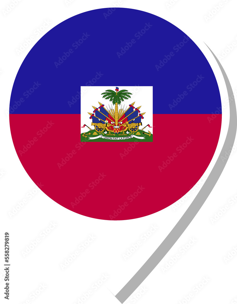 Haiti flag check-in icon. Haiti flag check-in icon.
