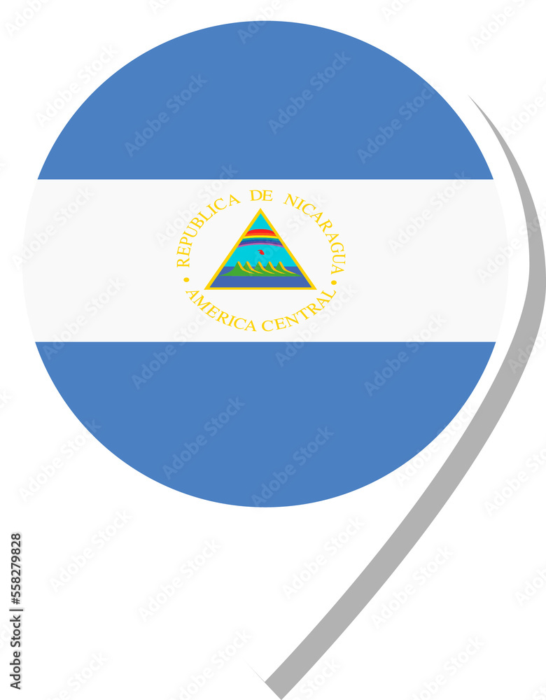 Nicaragua flag check-in icon. Nicaragua flag check-in icon.