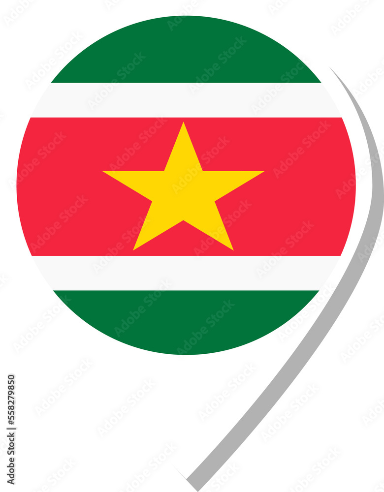 Suriname flag check-in icon. Suriname flag check-in icon.