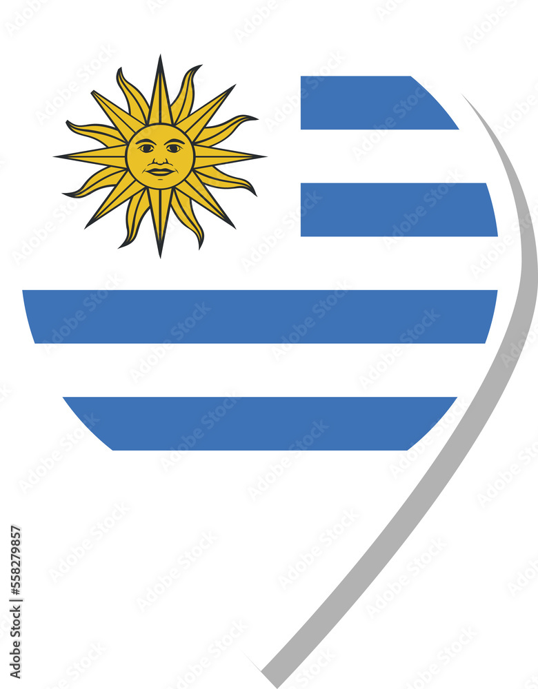 Obraz premium Uruguay flag check-in icon.