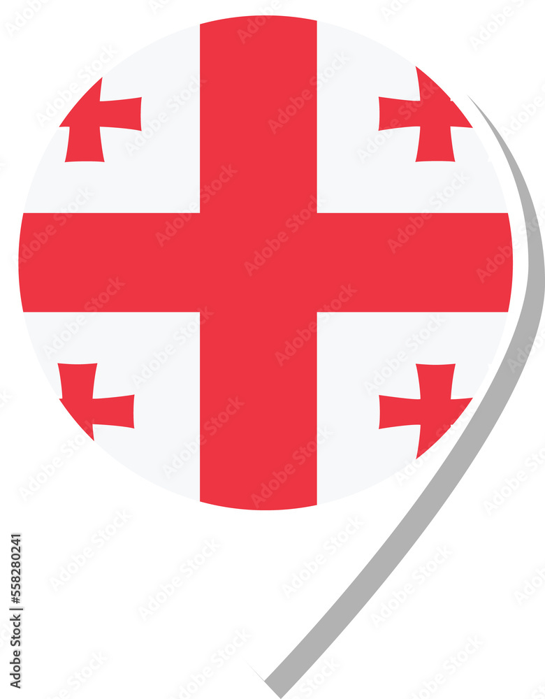 Obraz premium Georgia flag check-in icon.