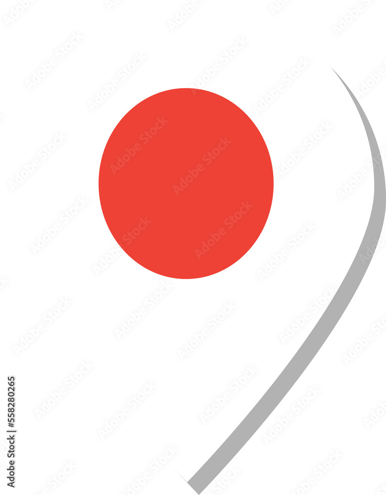 Japan flag check-in icon.