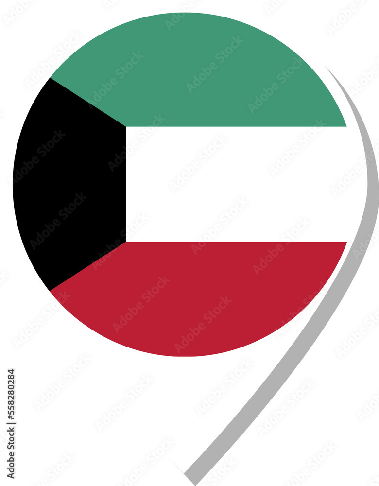 Kuwait flag check-in icon. Kuwait flag check-in icon.