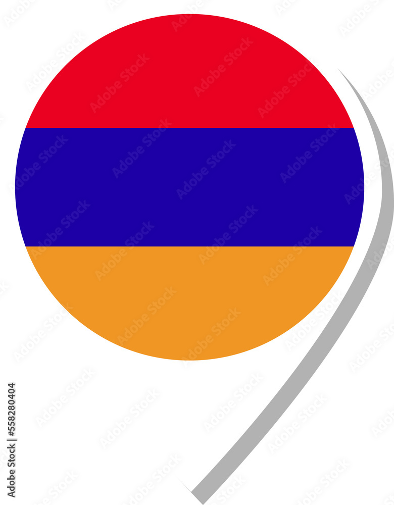 Obraz premium Armenia flag check-in icon.