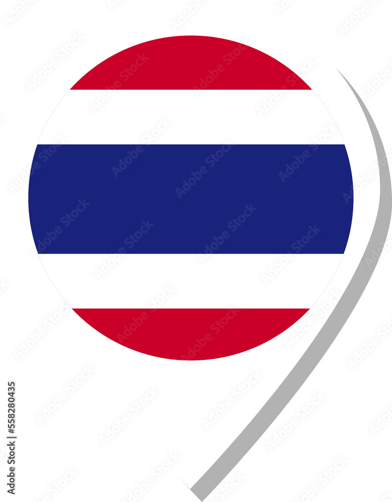 Thailand flag check-in icon. Thailand flag check-in icon.