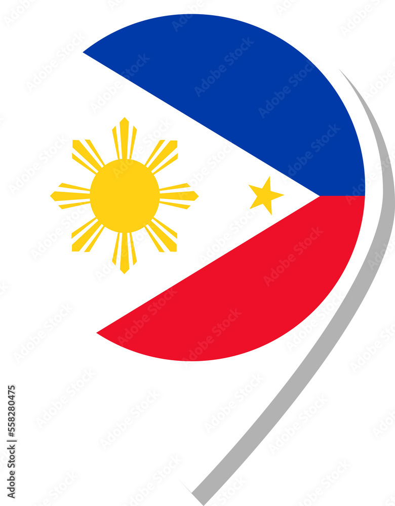 Fototapeta premium Philippines flag check-in icon.