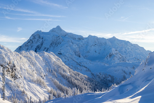 snow covered mountains