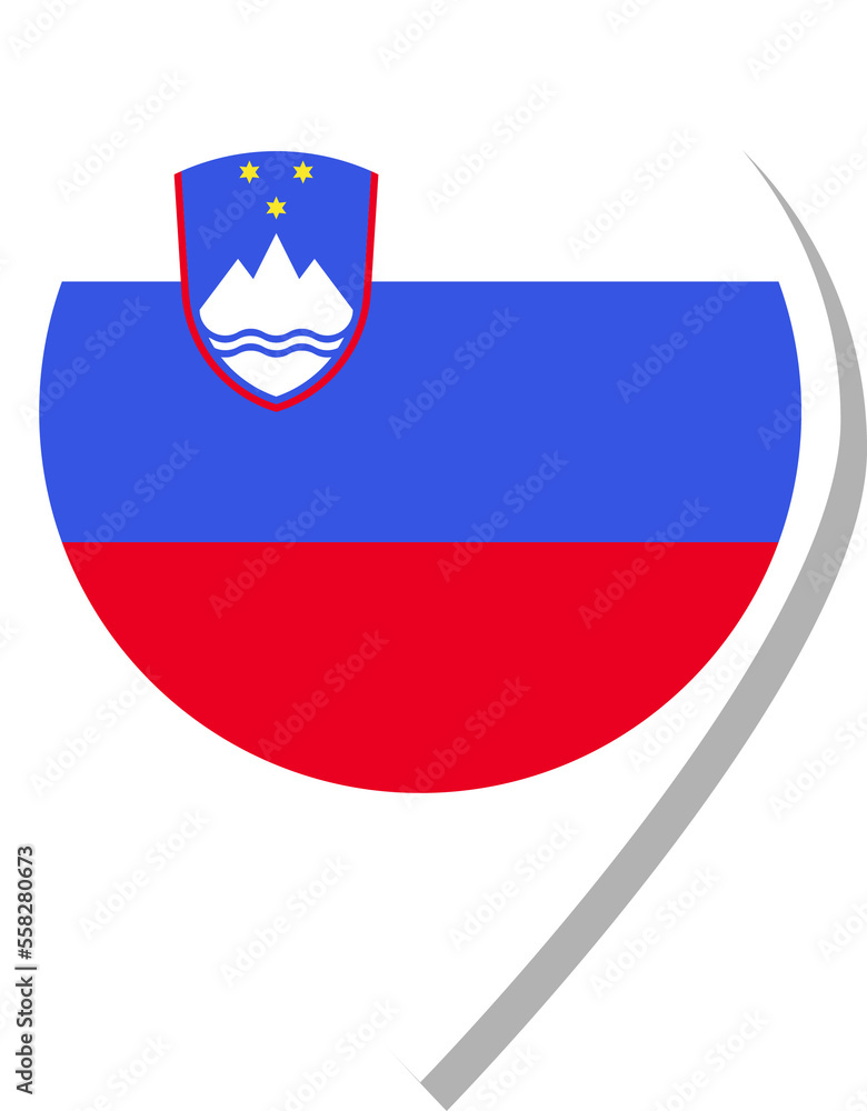 Slovenia flag check-in icon. Slovenia flag check-in icon.