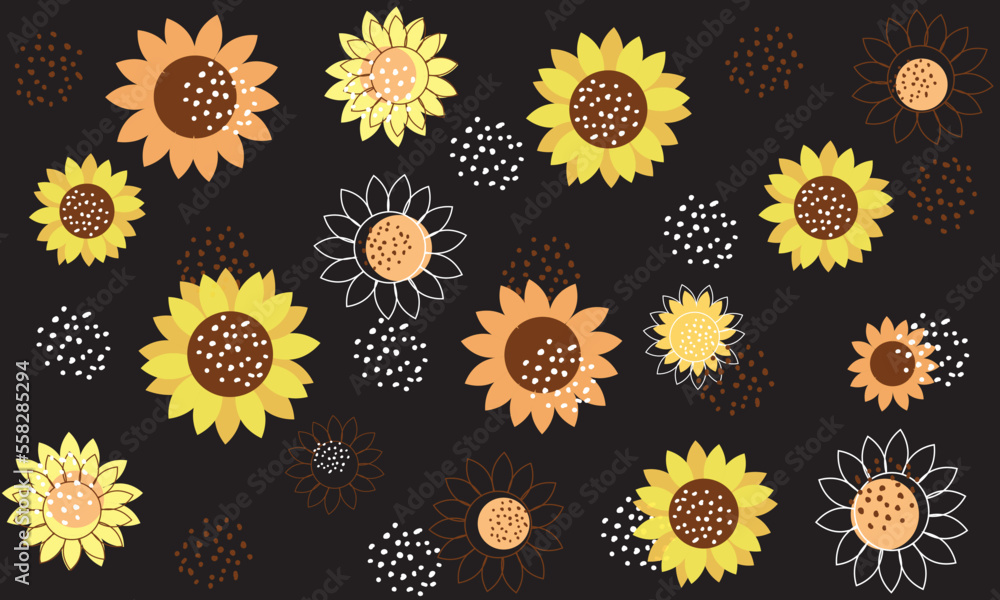 seamless sunflower pattern background