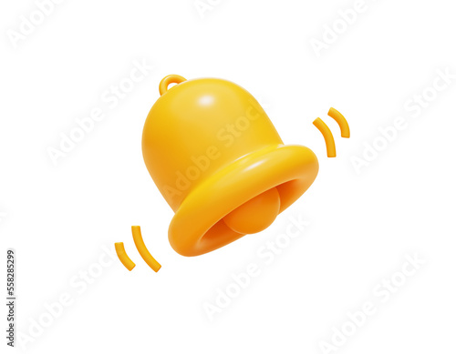 Fotografia Bell notice alert new event information sign or symbol website icon 3d illustrat