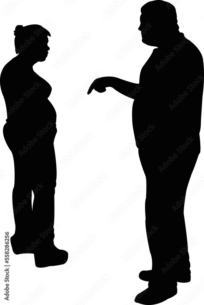a couple making chat, silhouette vector a couple making chat, silhouette vector
