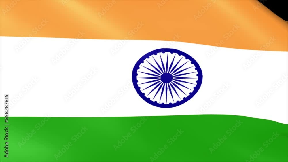 Seamless loop animation of the India flag. 4K India flag flying high at Connaught Place with pride in blue sky, India flag fluttering, Indian Flag on Independence Day and Republic Day of India waving