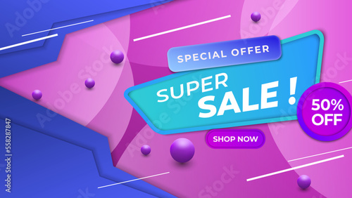 Special offer mega sale banner background template for big discount and deal. Design template for social media, poster, flyer, business ads, and new offer
