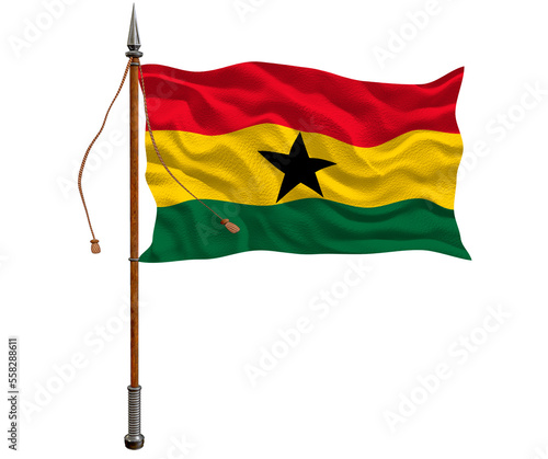 National flag of Ghana. Background with flag of Ghana.