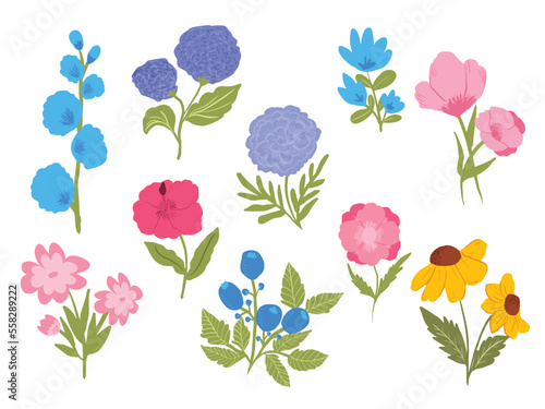 Wallpaper Mural Set Of Beautiful Flower Vector Torontodigital.ca
