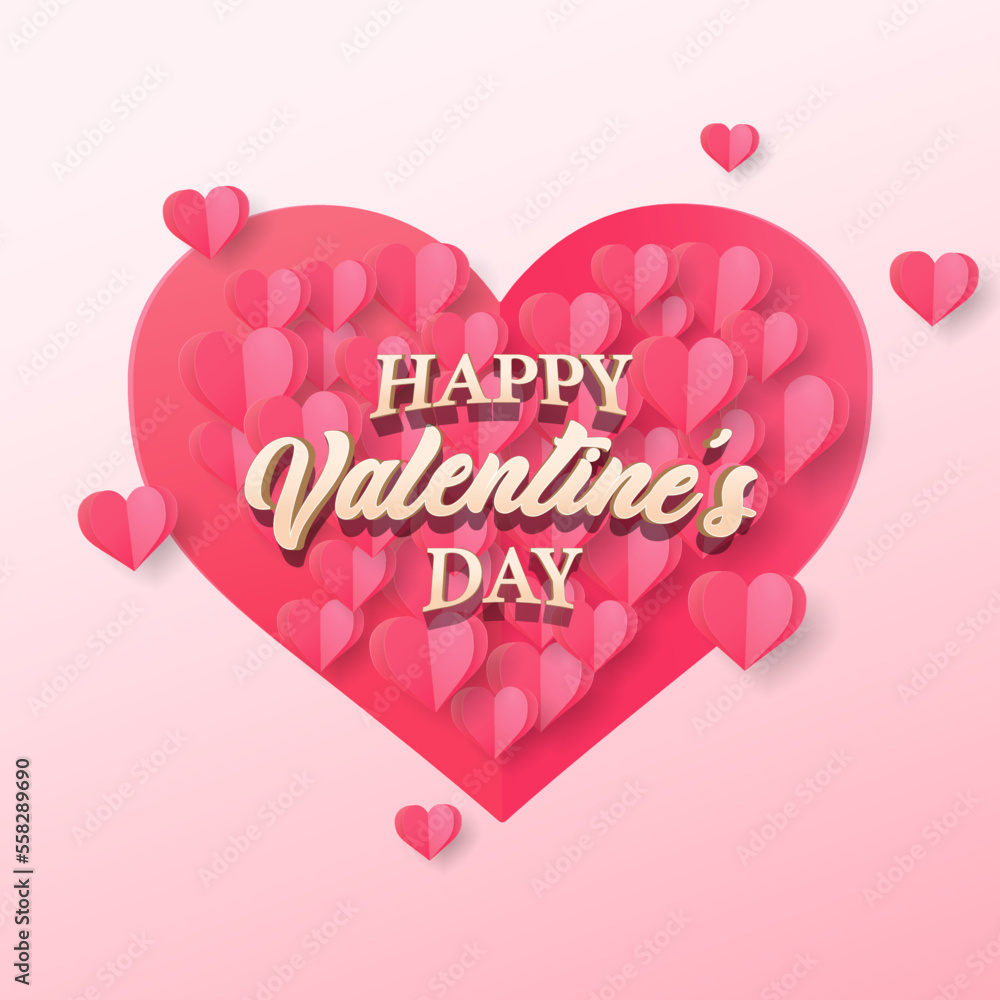 Happy Valentine's Day greeting cards. Trendy abstract square art templates. Suitable for social media posts, mobile apps, banners design and web,internet ads. Vector fashion backgrounds.