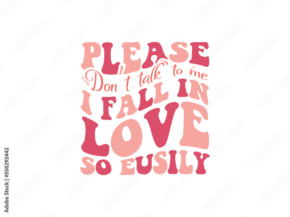 Fototapeta premium Valentine Day Groovy Design AI file