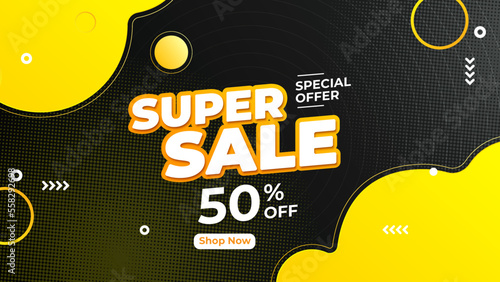 Flash sale modern banner background design for promotion offer marketing product
