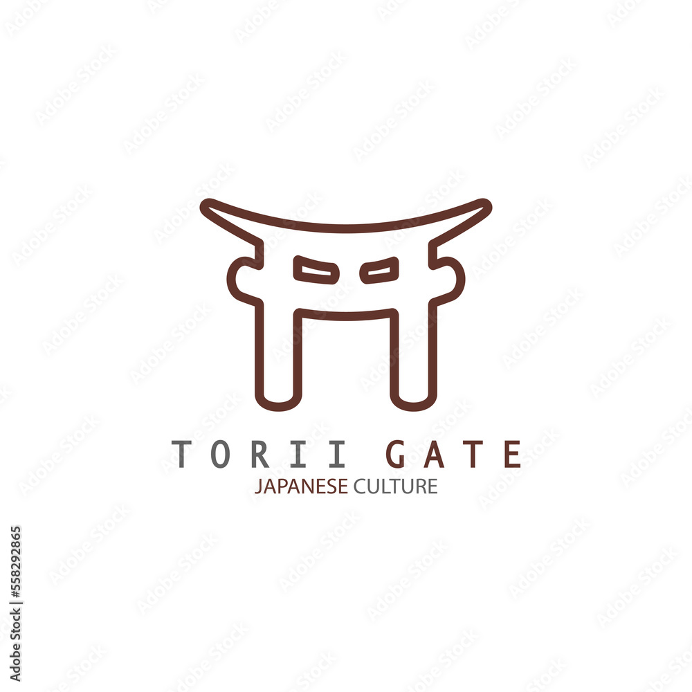 torii gate japanese traditional culture simple logo illustration icon with aesthetic minimalist vector concept torii gate japanese traditional culture simple logo illustration icon with aesthetic minimalist vector concept