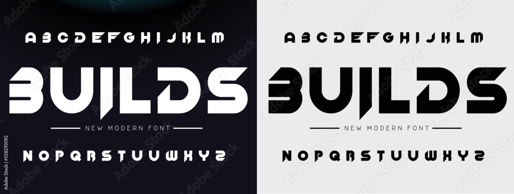 Abstract minimal modern alphabet line font. Minimal slim typography ...