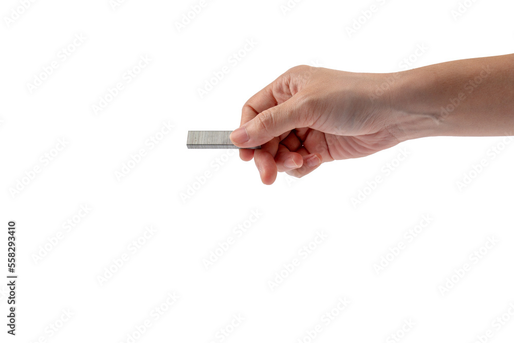 Hand and staples isolated on transparent background Hand and staples isolated on transparent background