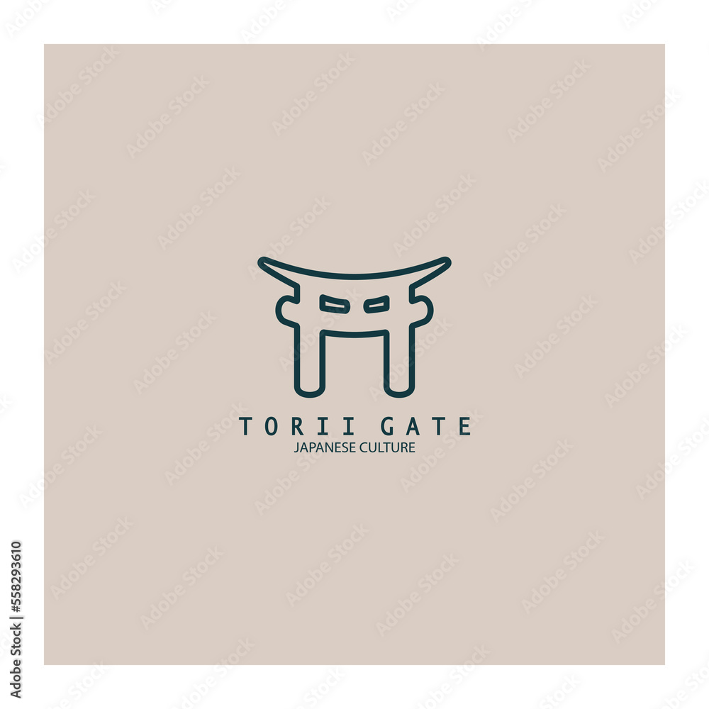 torii gate japanese traditional culture simple logo illustration icon with aesthetic minimalist vector concept torii gate japanese traditional culture simple logo illustration icon with aesthetic minimalist vector concept