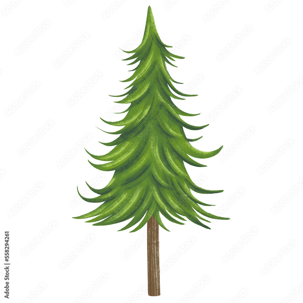 Cartoon Tree Green Tree PNG Clipart Illustration Stock Illustration