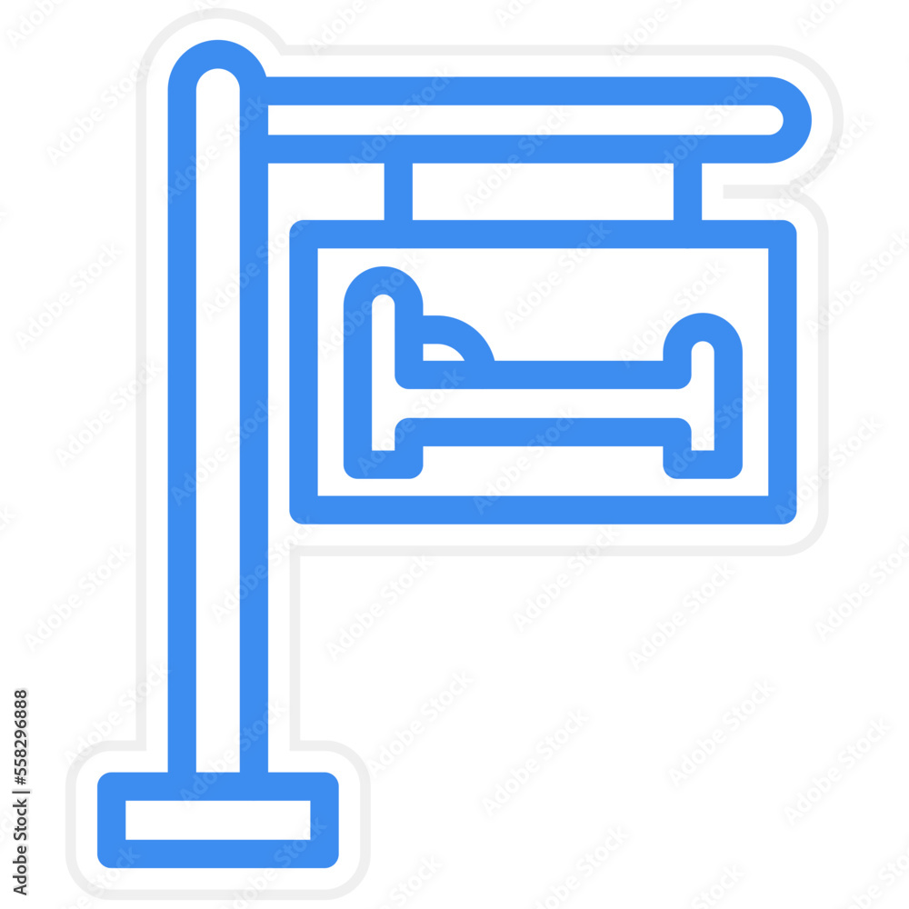 Hotel Sign Icon Style Hotel Sign Icon Style
