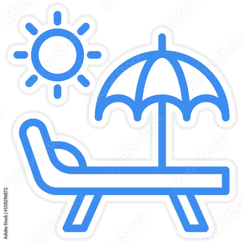 Sun Bed Icon Style