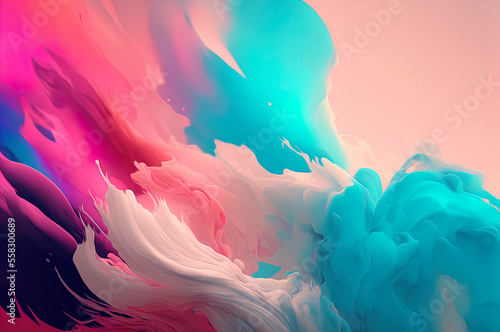 Abstract Liquid paint with pastel colors