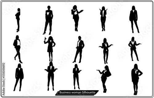 Vector illustration of a six businesswomen silhouettes