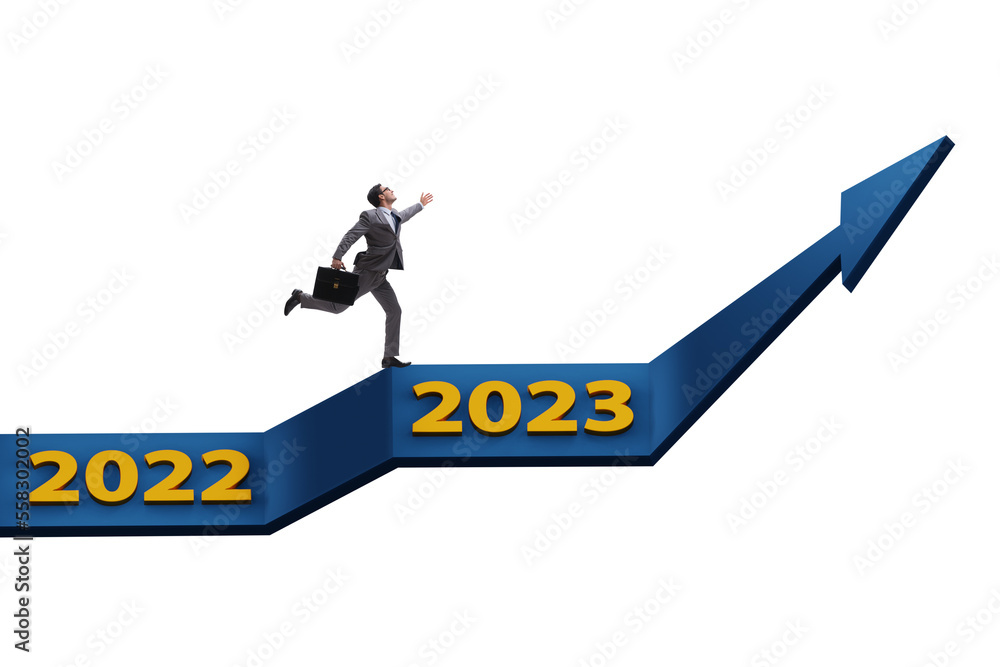 Growth concept with new year of 2023 Growth concept with new year of 2023