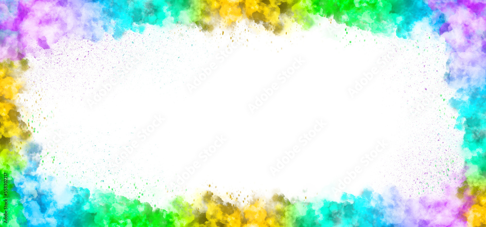 Colorful dust explodes frame element