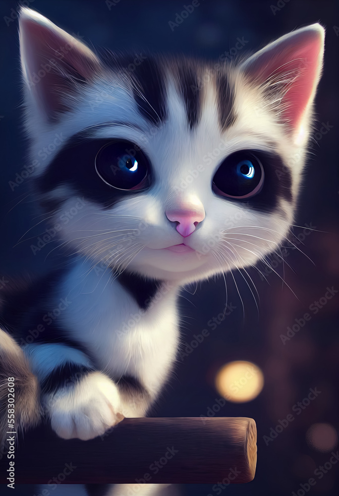 Adorable baby cat character design. cat cartoon