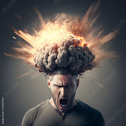 Exploding brain head