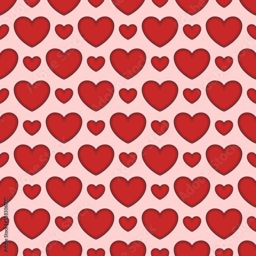Hearts on pink background. Seamless texture. Vector illustration