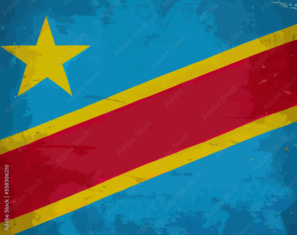 illustration of the Congo, Democratic Republic of the flag illustration of the Congo, Democratic Republic of the flag