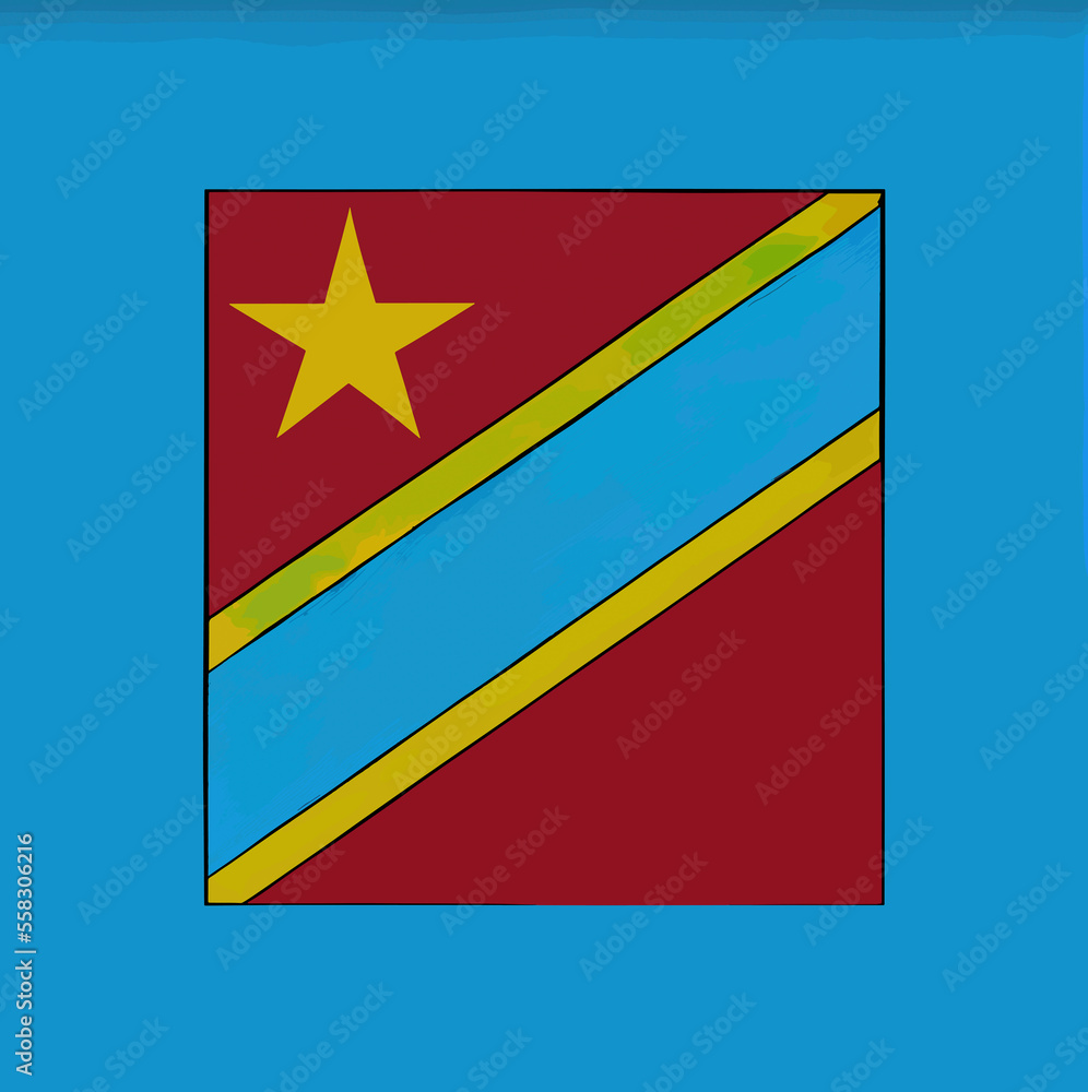 illustration of the Congo, Democratic Republic of the flag illustration of the Congo, Democratic Republic of the flag