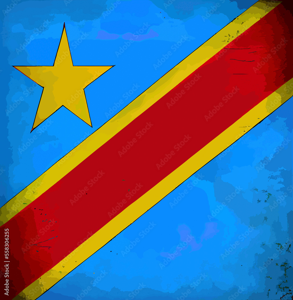 illustration of the Congo, Democratic Republic of the flag illustration of the Congo, Democratic Republic of the flag