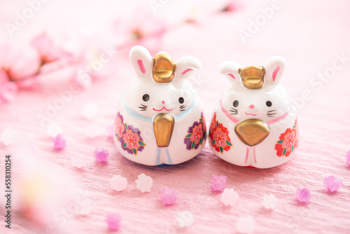 お雛様　ひな祭り　雛人形　かわいい　ピンク © shironagasukujira